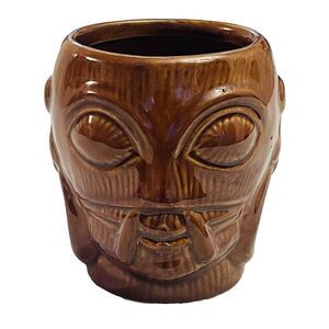 Tiki Mug Ceramic Hawaiian Cocktail Mug 4"- 17 ozDW 546 Brown